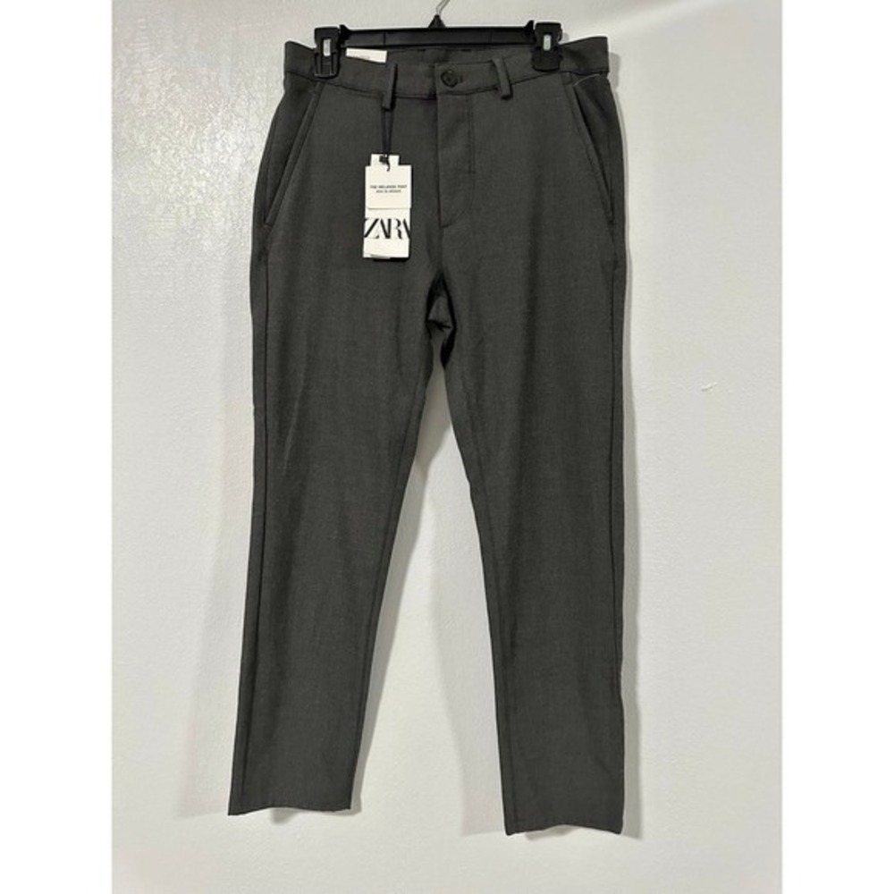Zara Men Charcoal Grey Dress Pants Slim Fit New With Tags Size 38